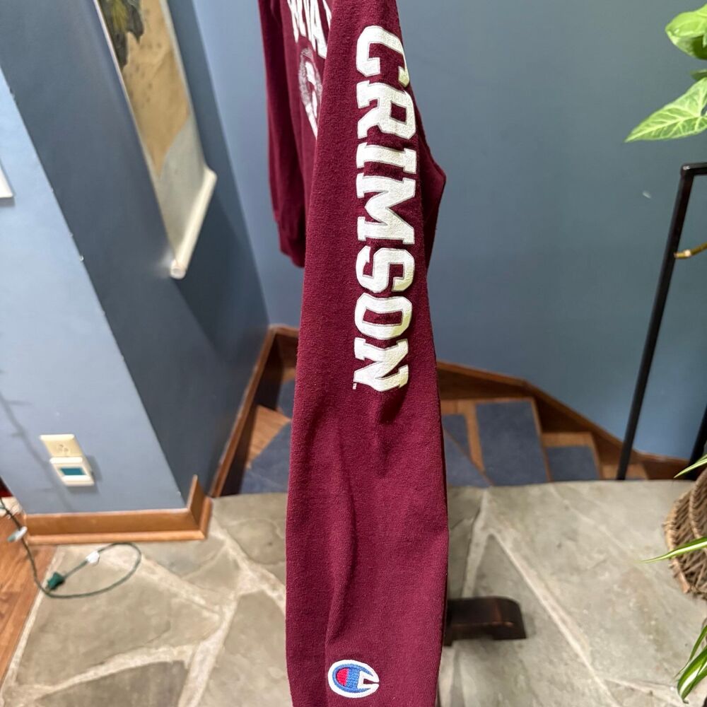 y2K VTG Harvard Crimson 100% Cotton Long Sleeve Tee sz Youth M (Women's Small) - Picture 4 of 6